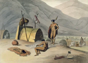Bosjemans friendo langostas, placa 26 de 